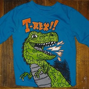 Granimals T-Rex!! T-shirt 2T blue long sleeve dino